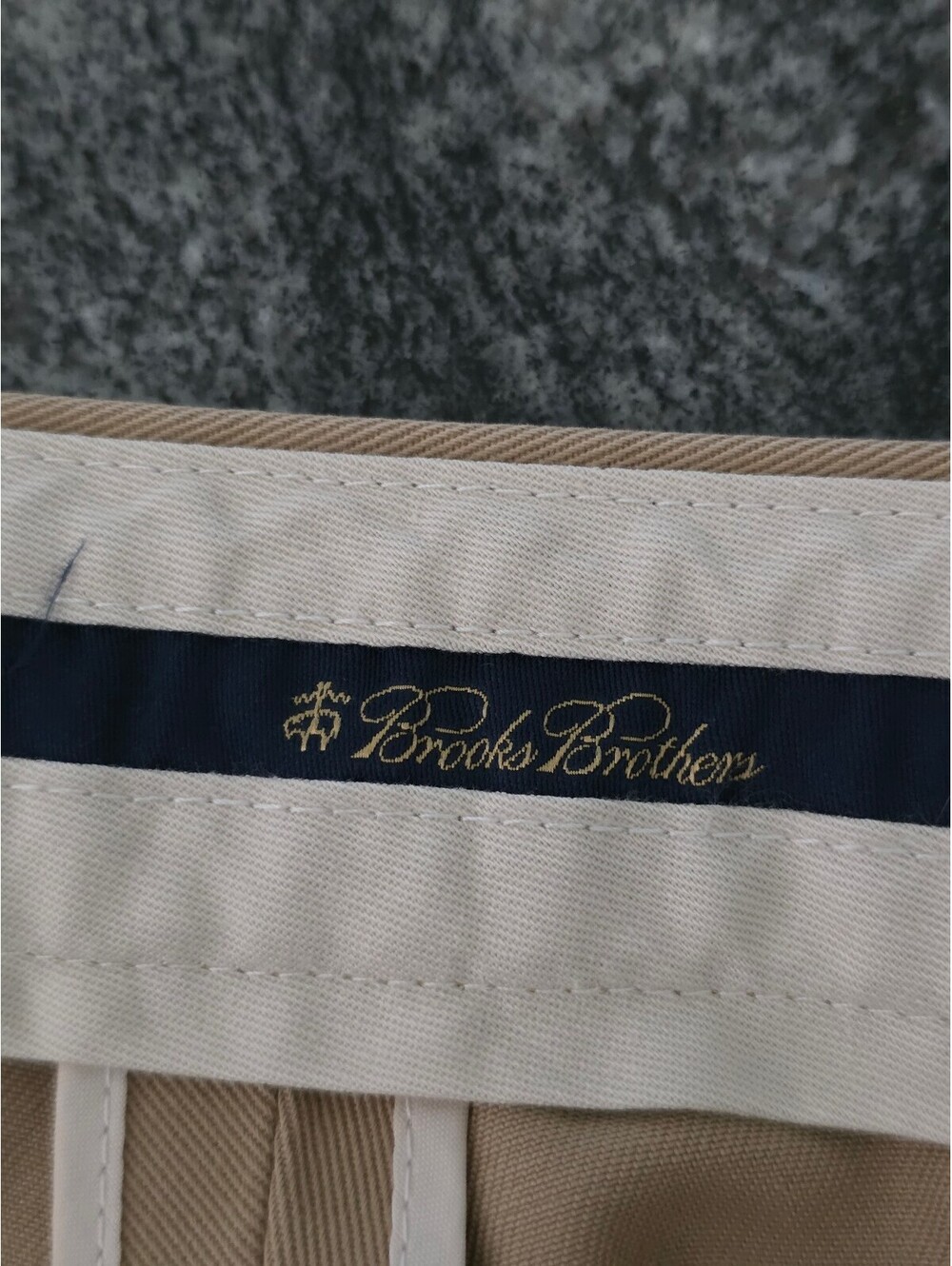 Brooks Brothers Clark Advantage Chino Mens 44x30 Khaki Cotton Flat Front Pants - Picture 7 of 9
